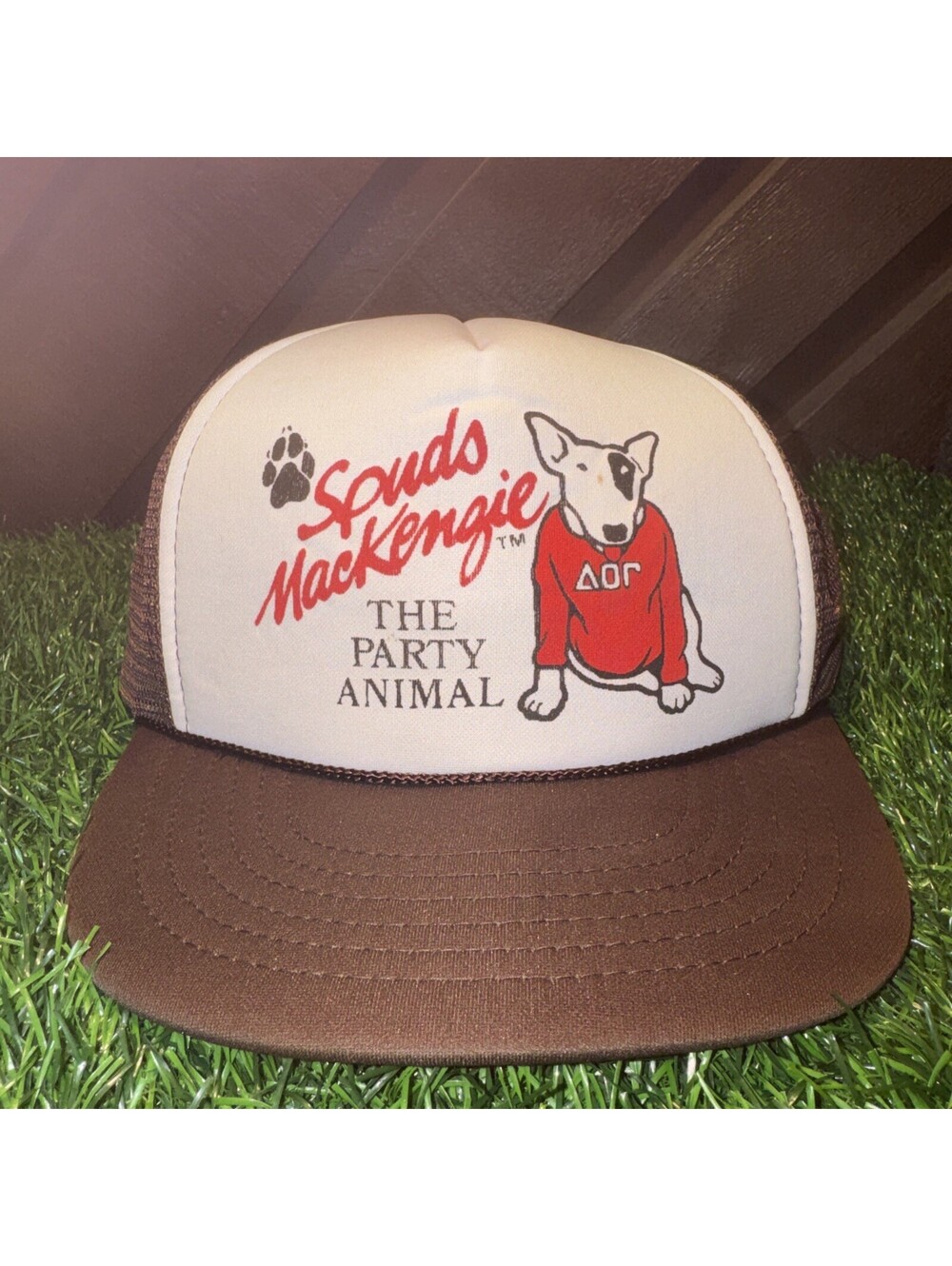 VTG 80s Spuds MacKenzie Trucker Hat Bud Light Party Animal Dog Snapback Brown